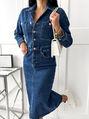 Elegantné midi denim šaty MENDES*
