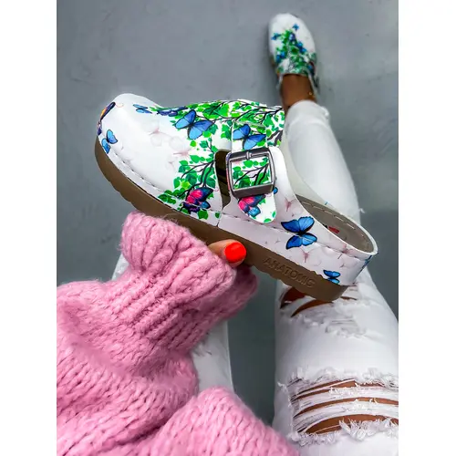 Vzorované zdravotnícke šľapky BUTTERFLY+ veľkosť: 36