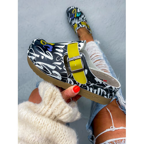 Vzorované zdravotnícke šľapky LETTER+ veľkosť: 36