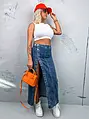 Dlhá denim sukňa so striebornými gombíkmi FREDERIKA