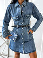 Elegantné denim šaty s opaskom SEVEN*