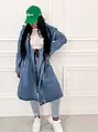 Dlhý denim kabát s kapucňou TRACEY