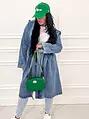 Dlhý denim kabát s kapucňou TRACEY