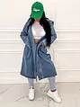 Dlhý denim kabát s kapucňou TRACEY