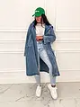 Dlhý denim kabát s kapucňou TRACEY