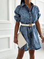 Elegantné denim šaty bez opasku ANNERIE