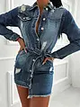 Elegantné denim šaty s opaskom DEBRA+