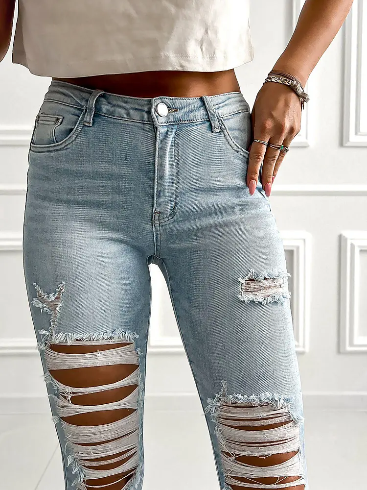 Roztrhané dámske fashion rifle 