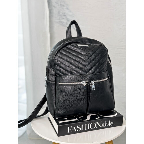 Čierny ruksak so striebornými detailmi KITTY veľkosť:  farba: black