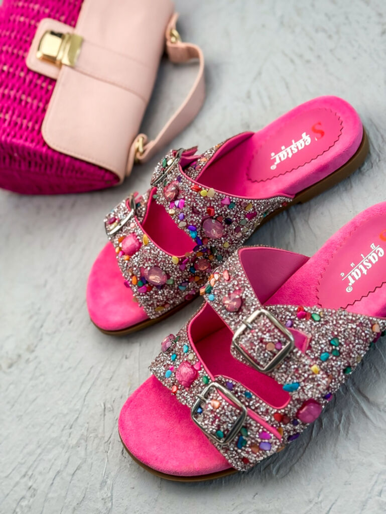 Dámske šľapky zdobené kamienkami BECKY+ - next