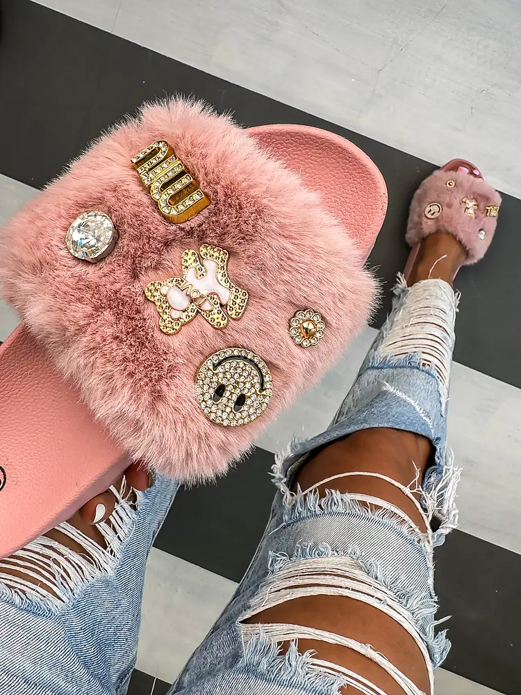 Platformové šľapky so zlatými ozdobami BABINA- - next