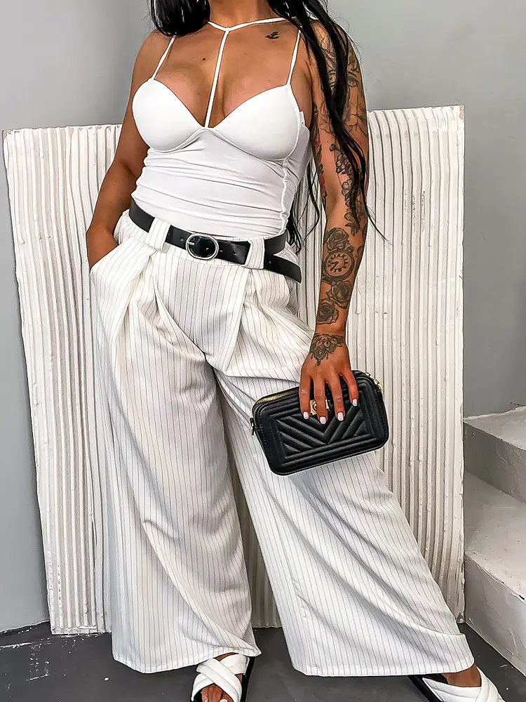 Elegantné palazzo nohavice s opaskom BRENDA+ - next