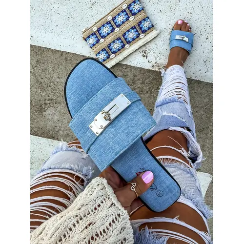 Dámske šľapky so striebornou ozdobou ROMILLA+ veľkosť: 37