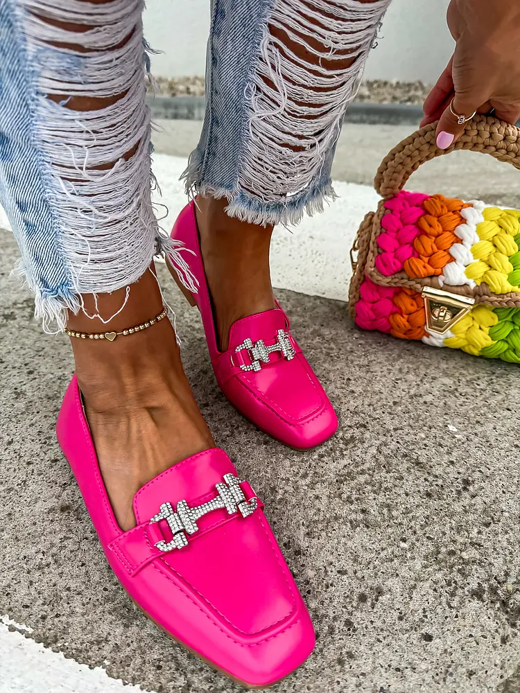 Mokasíny so striebornou ozdobou KELLIE