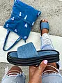 Modré denim šľapky OLIVIA-