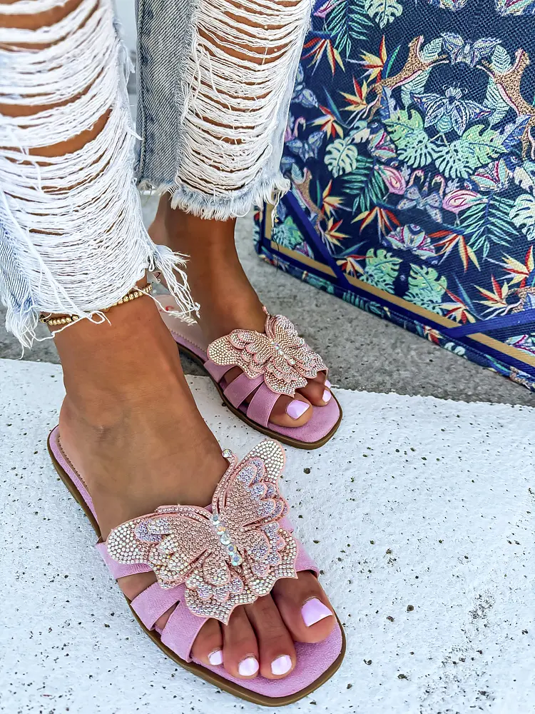 Dámske šľapky zdobené kamienkami LAYLA- - next