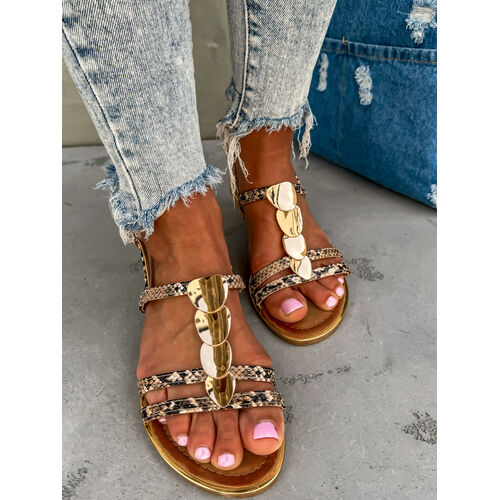 E-shop Dámske sandále so zlatou ozdobou JILLIAN*