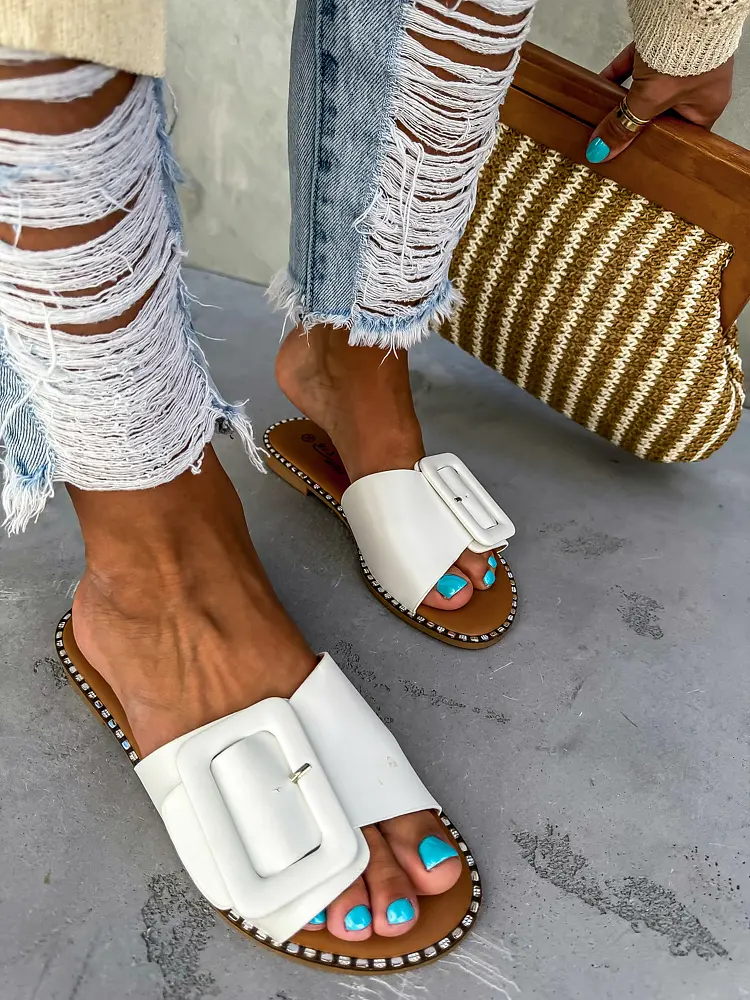 Biele dámske šľapky FRANCESCA- - next