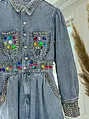 Extravagantné denim šaty YMELIA