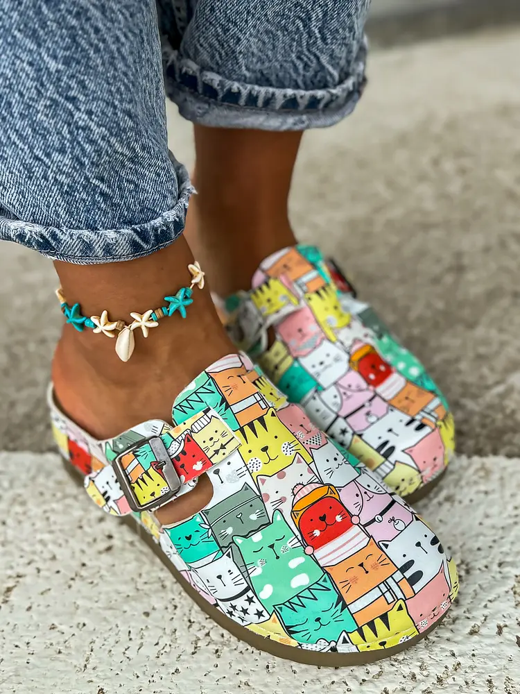 Vzorované zdravotnícke šľapky MALIA