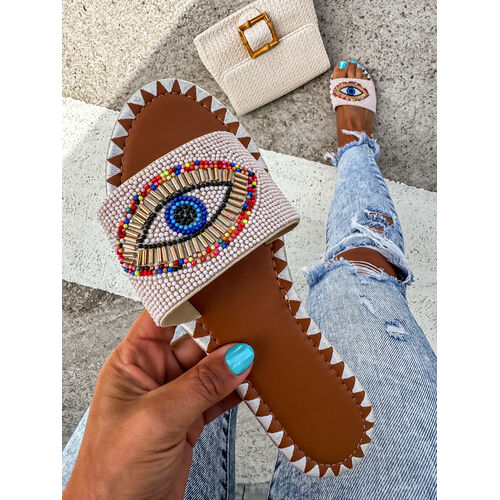 Dámske šľapky zdobené korálikmi ADALINE+ veľkosť: 36