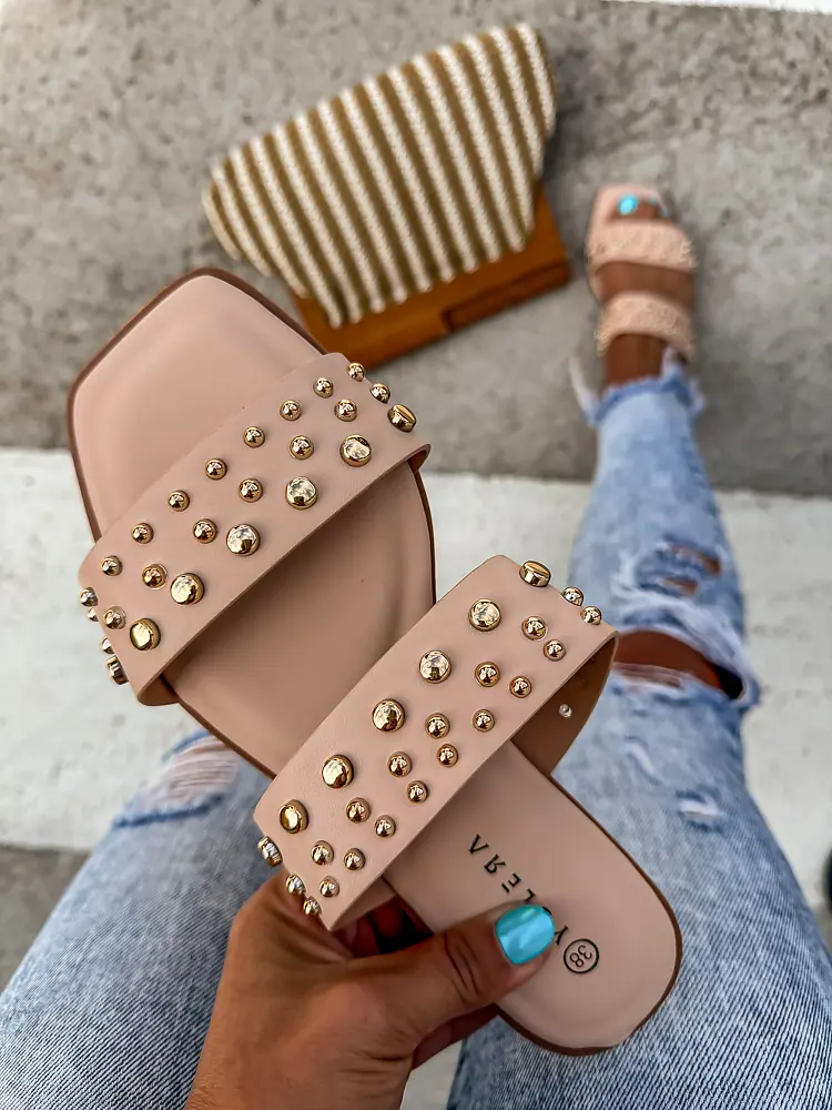 Šľapky zdobené zlatými nitmi ODETT+ - next