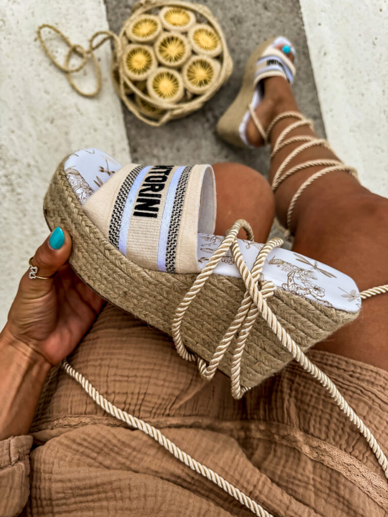 Platformové sandále na viazanie CRISTINA+