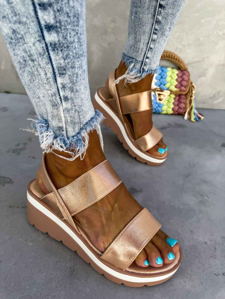 Šampanské sandále na vysokej podrážke KARENA+ - next