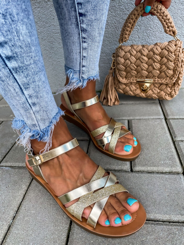 Zlaté sandále LINDA+