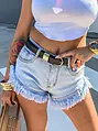 Roztrhané denim šortky s opaskom LITA+