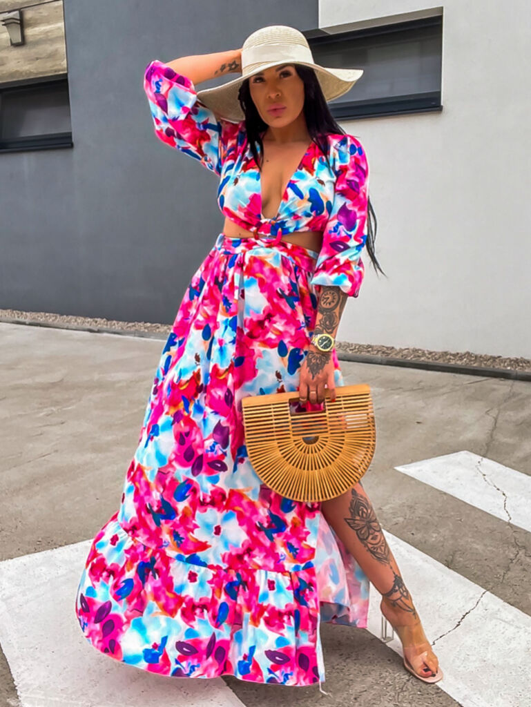 Dlhé vzorované šaty MALINDA+