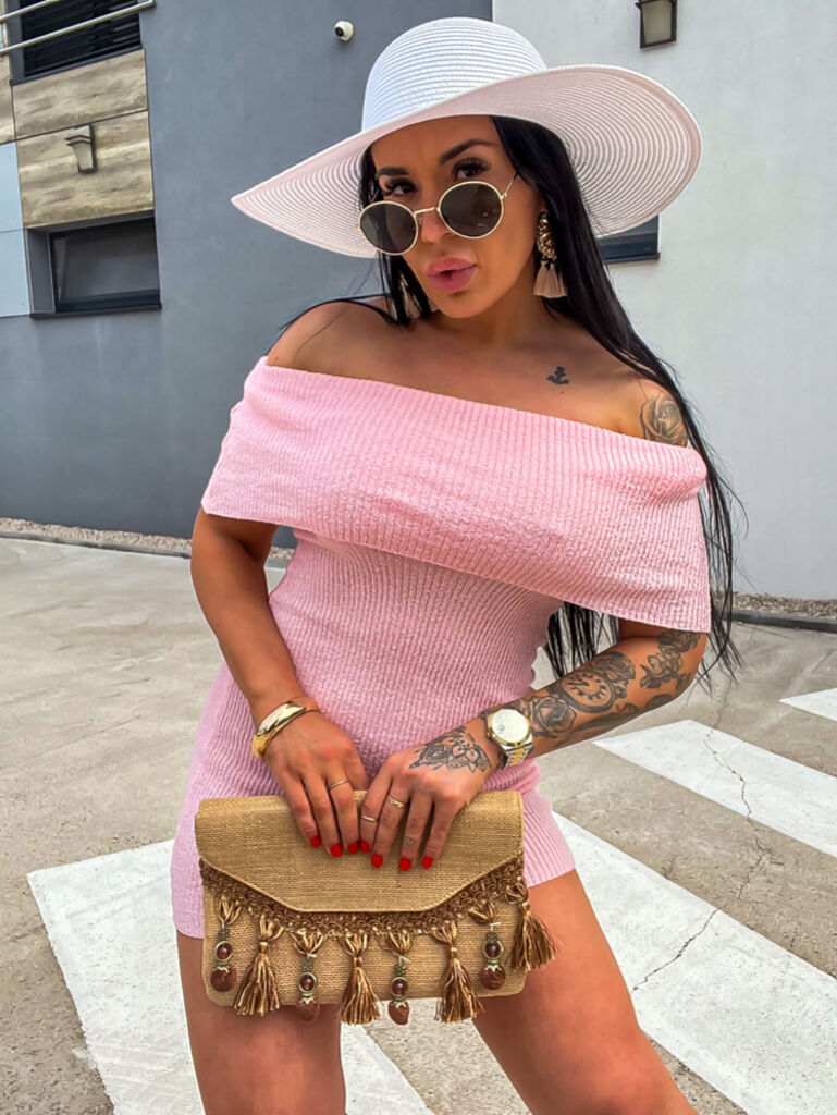 Baby pink elastické šaty MALLORY+