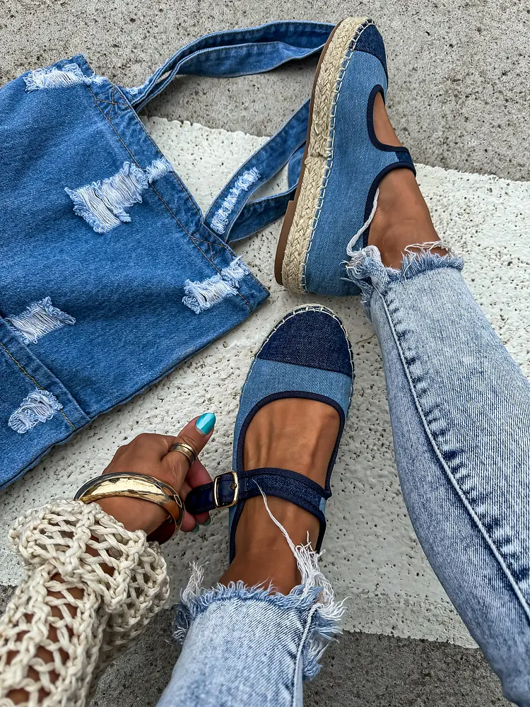 Denim sandálové espadrilky AMERICA-
