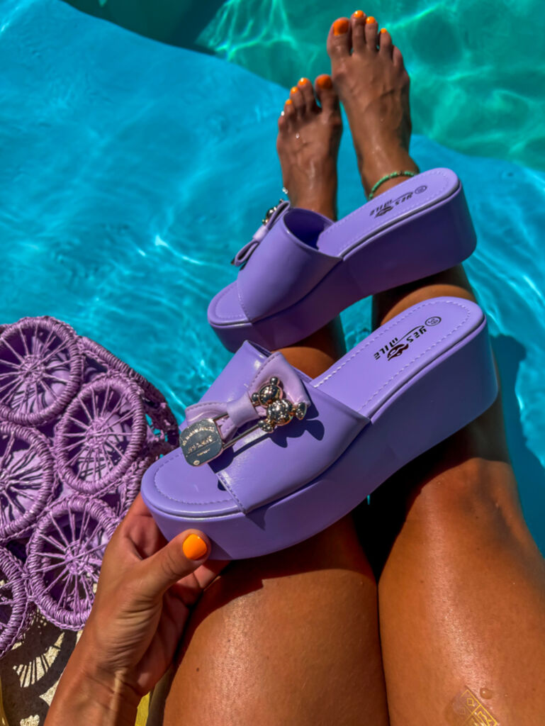 Fialové platformové šľapky LILIAN+