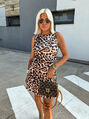 Vrúbkované leopardie šaty SHURY+