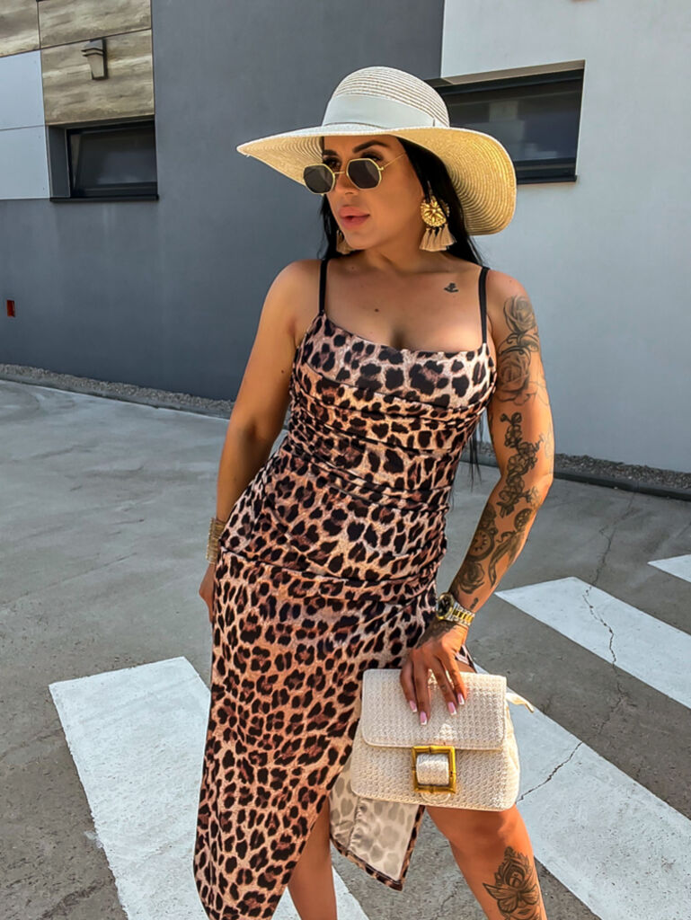 Dlhé leopardie šaty YAMILA+