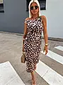 Vrúbkované leopardie šaty DEANNE