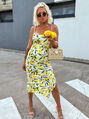 Dlhé citrónové šaty ROZINA