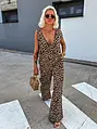 Saténový leopardí overal PEGGY