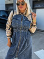 Dlhé kombinované denim šaty FLYNN+