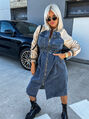 Dlhé kombinované denim šaty FLYNN+