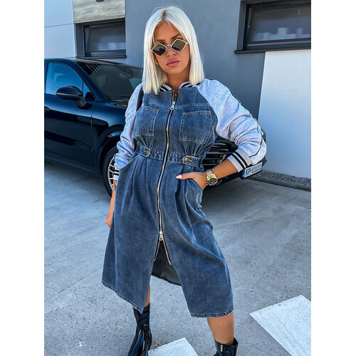 Dlhé kombinované denim šaty FLYNN+ veľkosť: one size