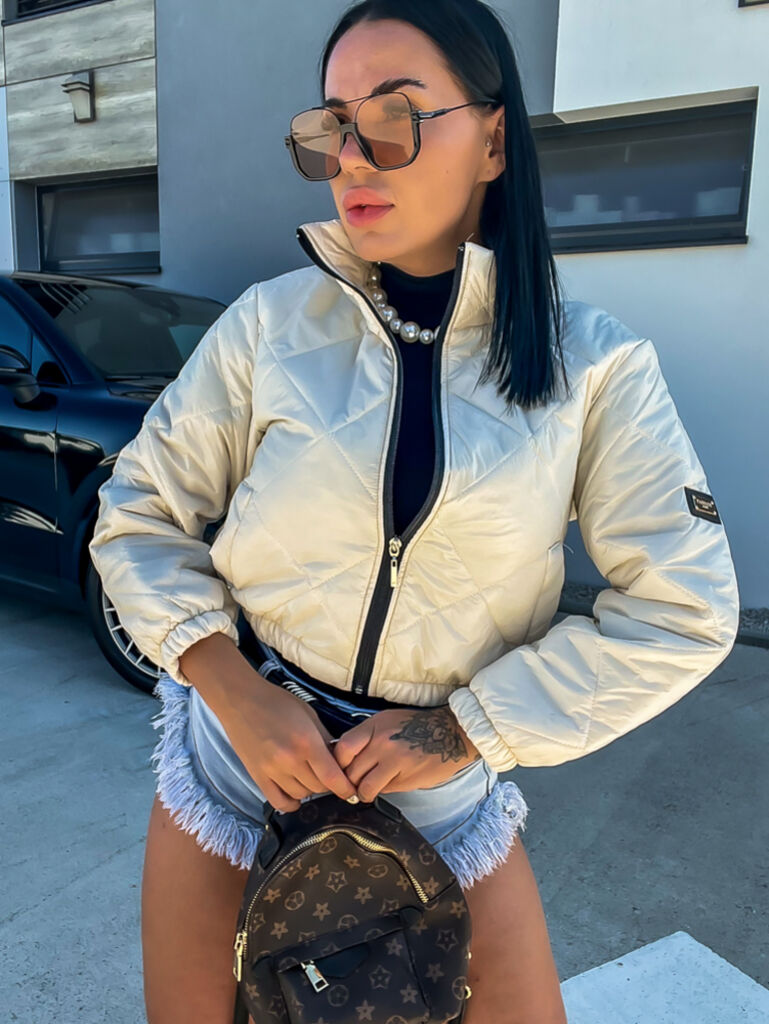 Prechodný štepovaný bomber kabát FELICITY+