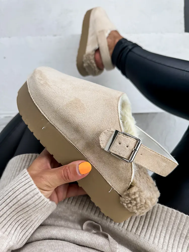 Teplé semišové papuče KARLA+