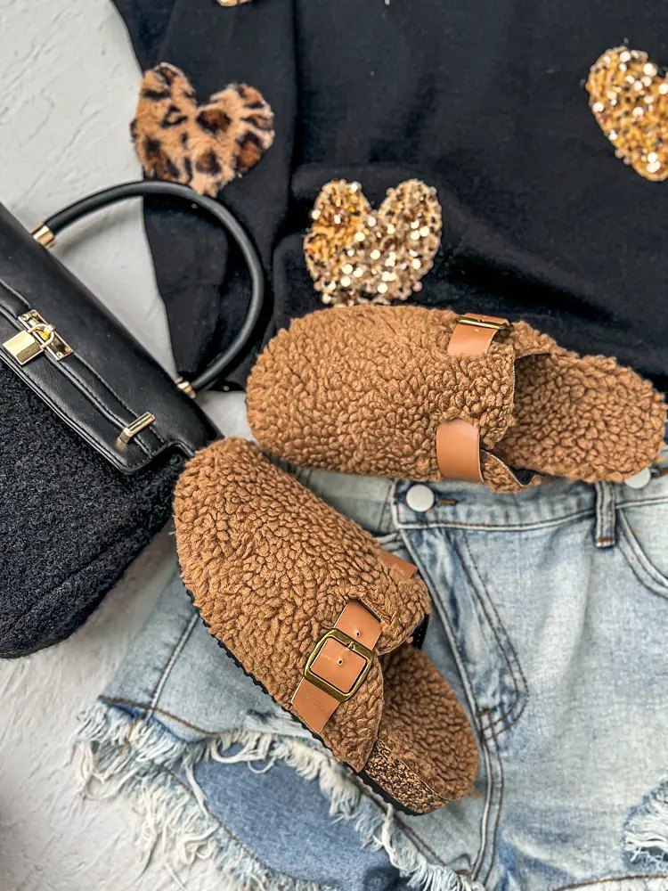 Teplé teddy papuče KARRIE-