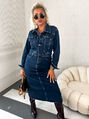 Tmavomodré denim šaty EVALINE+