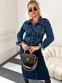 Tmavomodré denim šaty EVALINE+