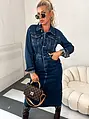 Tmavomodré denim šaty EVALINE+