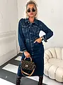 Tmavomodré denim šaty EVALINE+