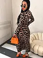 Leopardie dlhé košeľové šaty JEMMA